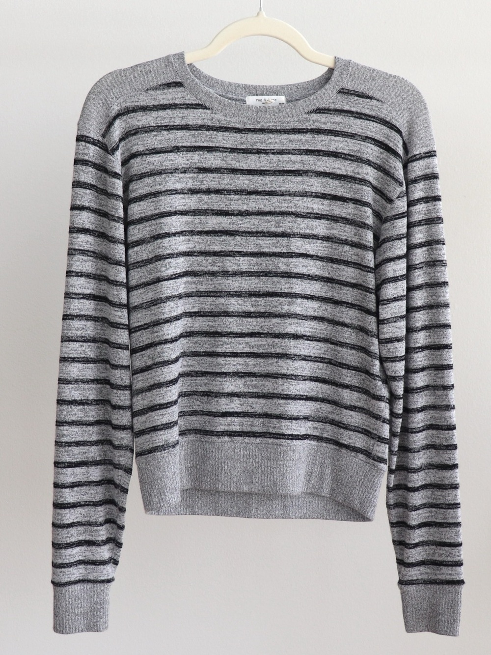 Rag & Bone - Striped Long Sleeve Top Grey/Black - Size XS